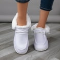 thumbnail image 5 of NIBOLOG 1 Pair Winter Women Cotton Shoes Furry Thick Plush Flat Sole Lace Up Thermal Heat Retention Slip-on Anti-skid Wear-resistant Snow Shoes, 5 of 7
