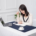 thumbnail image 3 of GOOHOCHY Blue PU Gaming Mouse Pad Soft and with Double Sided Design for Home Office Use 7.8 x 9.4 inches, 3 of 8