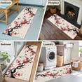 thumbnail image 5 of 2'x6' Rug Runners for Hallways Kitchen, Red Spring Floral Non Slip Entryway Beside Floor Carpet Runner, Birds Branches Watercolor Flowers Rustic Laundry Room Bedroom Throw Rugs Mat for Family Pet, 5 of 8