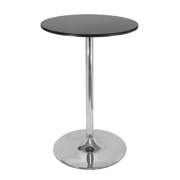Winsome Spectrum 28" Round Pub Table, Black & Chrome