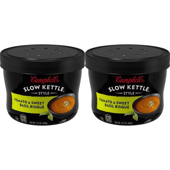 Campbell's Slow Kettle Tomato & Sweet Basil Bisque, 15.5 oz pack of 2