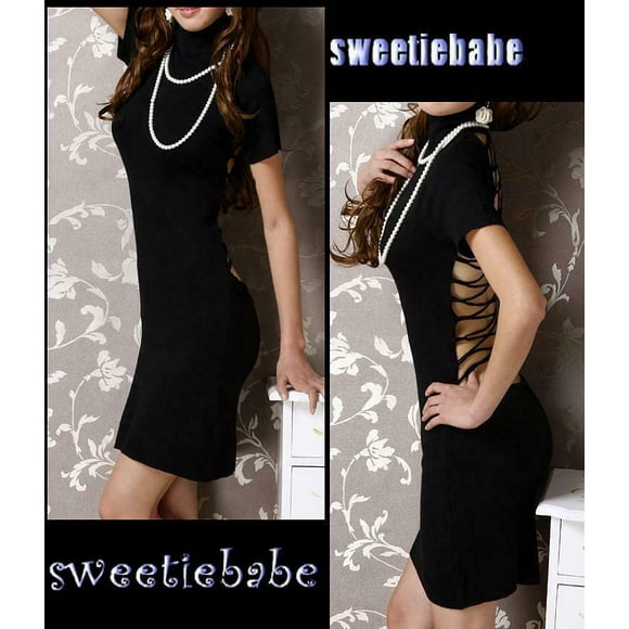 Sweeteibabe V20 Turtleneck Cocktail/Clubwear/Prom Mini Dress Black S