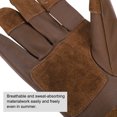 thumbnail image 4 of Guantes de jardinería largos Uxcell, guante de poda de rosas de cuero de vaca a prueba de espinas marrón L, 4 of 5