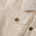 thumbnail image 5 of SUXIAN Boys Winter Jacket Lined Corduroy with Interior Warm Thickened Coat for Toddler Youth Beige 6-7 Years, 5 of 5