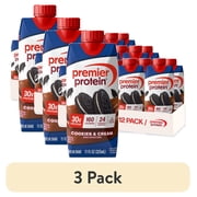 (3 pack) Premier Protein Shake, Cookies & Cream, 30g Protein, 11 fl oz, 12 Ct