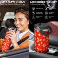 thumbnail image 5 of Christmas 30oz Handheld Travel Tumbler with Handle – Double Wall Stainless Steel Insulated Cup, Flip Straw Lid, Leak-Proof & BPA-Free for Hot and Cold Drinks – Durable Coffee & Juice Mug Black, 5 of 7