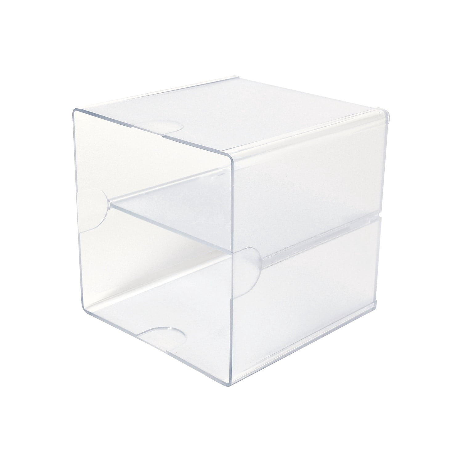 deflecto Desk Cube, Divided, Clear, 6 x 6 x 6