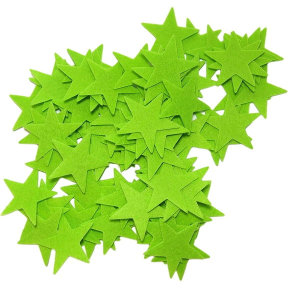 Playfully Ever After 1.5 inch Stiff Felt Stars 88pc (Light Green)