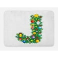 thumbnail image 1 of Letter J Bath Mat, Capital J with Christmas Celebration Items Colorful Balls Candy Snowman Design, Non-Slip Plush Mat Bathroom Kitchen Laundry Room Decor, 29.5 X 17.5 Inches, Multicolor, Ambesonne, 1 of 2