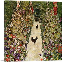 ARTCANVAS Garden with Roosters 1917 Canvas Art Print by Gustav Klimt - Size: 26" x 26" (1.50" Deep)