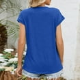 thumbnail image 5 of Cavosen Womens Tops Casual Short Sleeve Summer Dolman Sleeve Dressy Tees Pullover Tunic V Neck Loose Blouse Solid Fashion Shirts Beach Resort Comfy Vacation T Shirts Blue 2XL, 5 of 8