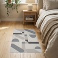 thumbnail image 3 of ODIKA 2'x3' Gray Beige Modern Geometric Abstract Washable Accent Rug Contemporary Minimalist Rounded Rectangle Block for Bedroom, Nursery, RV, Pet Friendly, Bedside Mat, 3 of 7