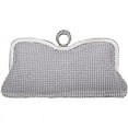 thumbnail image 3 of Women Envelope Clutch Bag Elegant Wedding Party Clutch Purse,Silver, 3 of 7