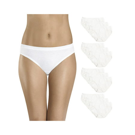 Hanes (12 Pack) 100% White Cotton Bikini Underwear Women Panties Sexy Womens Underwear Soft