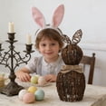 thumbnail image 5 of Xecvkr Handwoven Rattan Easter Bunny Figurine Rustic Natural Sustainable Holiday Garden Home Decor Indoor Outdoor Weatherproof Whimsical Art Table Accent 1 Piece, 5 of 6