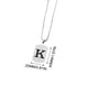 thumbnail image 2 of Collar de 26 letras huecas, collar de acero de titanio con letras huecas, ropa para hombres y mujeres, accesorios de acero inoxidable., 2 of 4