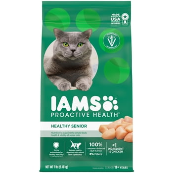 IAMS PROACTIVE  y Senior Dry Cat Food with Chicken, 7 lb. Bag