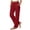 Red, variant on Summer Pants for Womens Cotton and Linen High Waisted Ankle Length Pants Fashion Summer Casual Long Trousers Elastic Waist Loose Lounge Pants with Pocket