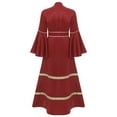 thumbnail image 4 of Kaerm Clergy Dress for Women Loose Fit Choir Robe Flared Sleeves Church Liturgical Praise Worship Dress Burgundy XXL, 4 of 7
