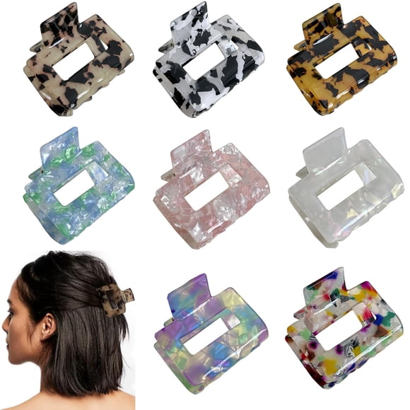 BetterJonny 8 pinzas para el pelo cuadradas, pinzas para el pelo, pinzas para el pelo medianas, pasadores de tortuga, accesorios para el cabello para mujeres