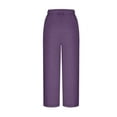 thumbnail image 6 of Simua Womens Cropped Pants Solid Color High Waisted Drawstring Casual Loose Trousers with Pockets, 6 of 6