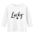 thumbnail image 4 of Blusas y camisas de manga larga y cuello redondo para niños con estampado del Día de San Patricio, manga 3/4/cuello redondo tres cuartos, parte inferior y superior para niños, parte superior de poliés, 4 of 4