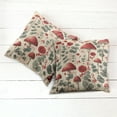 thumbnail image 3 of Ambesonne Rustic Throw Pillow Cover Pack of 2, Floral Woodland Mushrooms, 2 Pcs-24" x 24", Champagne Dark Coral, 3 of 5