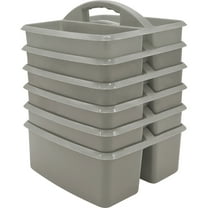 Teacher Created Resources Gray Plastic Storage Caddy, Pack of 6