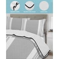 thumbnail image 4 of Quilts Twin Size Bedding Set, Farmhouse Grey Lightweight Quilted Comforter, Aesthetic Modern Line Striped Soft Reversible Bedspread Coverlet with Pillow Covers for All Season, 68" x 86", 4 of 7