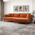 thumbnail image 3 of Denise Modern Living Room Orange Velvet Corner Right-Facing Sectional Sofa, 3 of 8