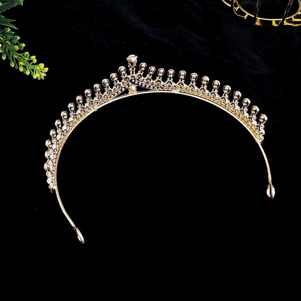 FENGGUIQU Lightweight Green Rhinestone Crown for Wedding Bride and Special Event Hair Decoration