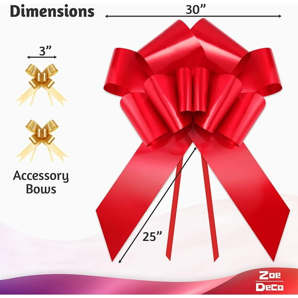 Big Car Bow (Red, 76 cm / 30 inch), Gift Bow, Giant Bow for Car