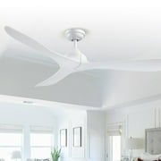 Parrot Uncle 56" White ABS 3-Blade Propeller Ceiling Fan with Remote