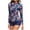 Blue-08, variant on Lopeceal Womens 2 Piece Rash Guard Swimsuit UPF 50+ Zip Swim Shirt and Shorts Long Sleeve Bathing Suits with Build in Bra