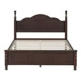 thumbnail image 3 of Tcbosik Vintage Wood Platform Bed with Headboard and Footboard, Full Size, Dark Walnut, 3 of 8