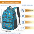 thumbnail image 3 of Monster Cartoon Truck Blue Pattern 17" Waterproof Oxford School Backpacks for Teens, S-Shape Padded Straps, for School, Travel, Hiking, Camping, 3 of 5