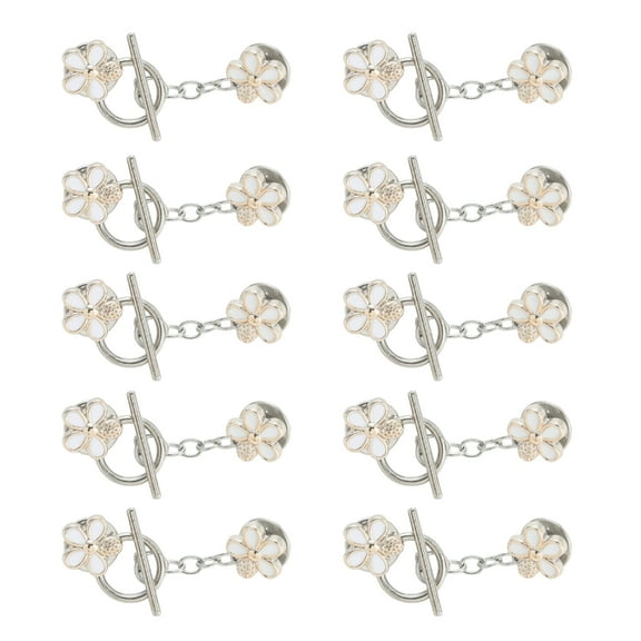 YIEMEEN 10PCS Metal Cardigan Clip Button Flower Bowknot Clothing Safe Pin Sweater Shawl Cardigan Button Pin for Shawl Cardigans
