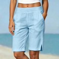 thumbnail image 2 of DHFJKG Womens Casual Summer Shorts With Pockets Lightweight Side Slit Relaxed Fit Beach Shorts, 2 of 4