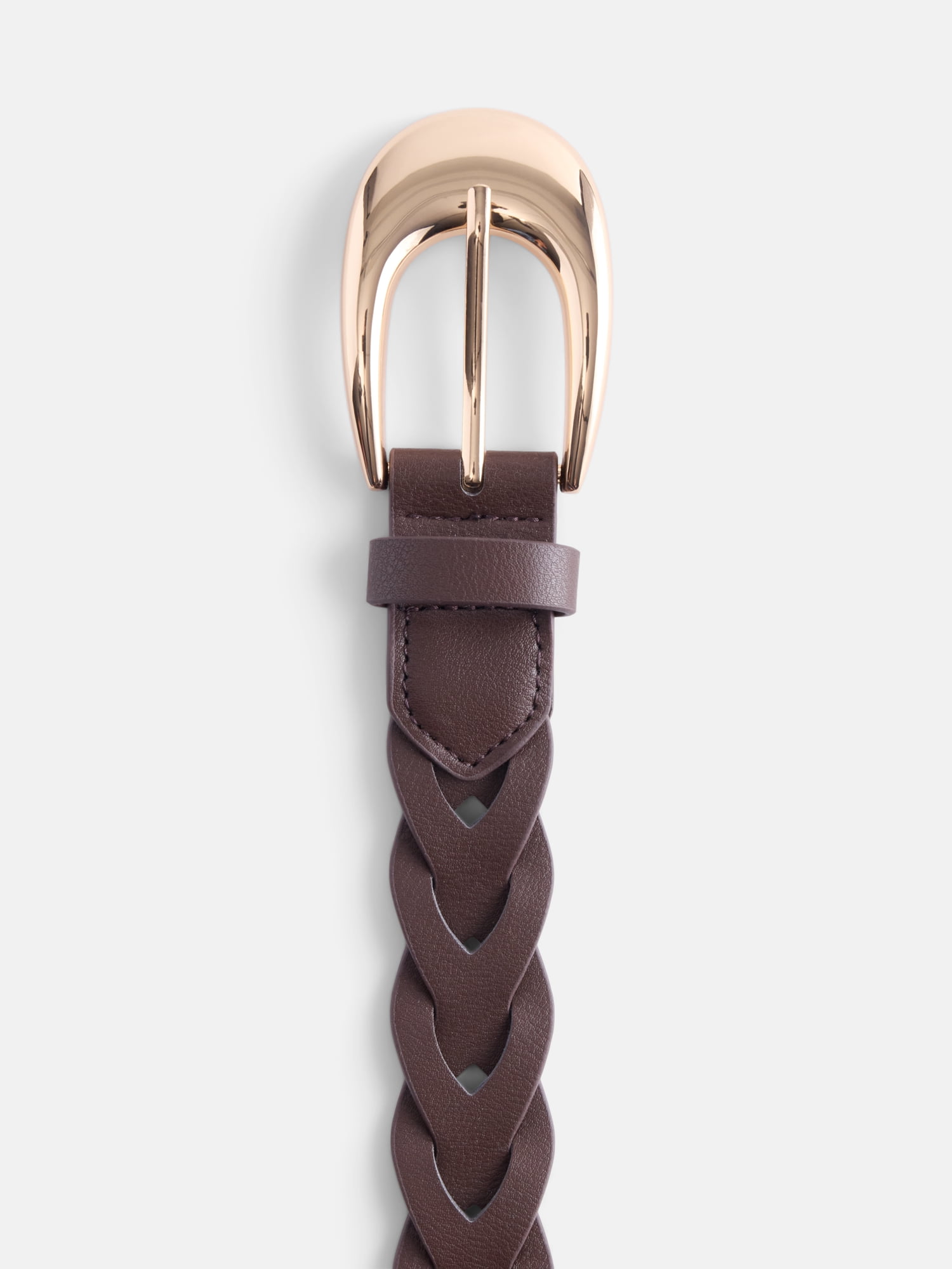 Scenario Women's Twisted Braid Belt, Dark Brown