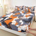 thumbnail image 3 of Homewish Retro Camo Bed Sheets,Vintage Camouflage King Sheets,Orange Splashing Ink Sheet Set For Boys Kids,Luxury Bedroom Decor,4pcs, 3 of 7