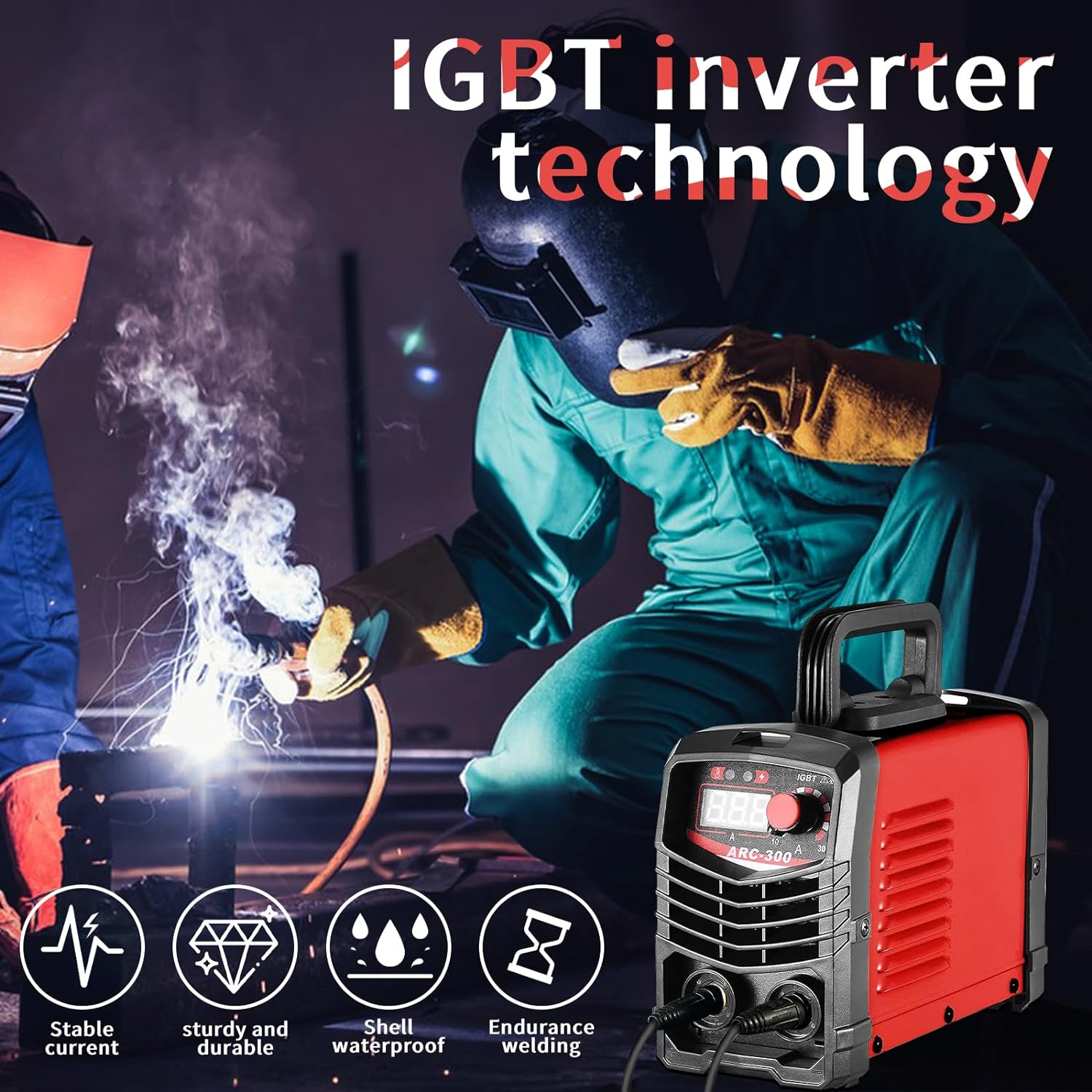 BIUBLE Welder 110V, 300A Portable AC Welder with Hot Start, Arc Force, Anti-Stick