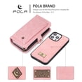 thumbnail image 2 of for iPhone 16 Pro Case, for iPhone 16 Pro Wallet Case, Premium PU Leather [Magnetic Flip] [Zipper Pocket] [Wristband] [Card Holder] Detachable Case for iPhone 16 Pro,Pink, 2 of 15