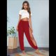 thumbnail image 5 of Pantalones Harén con Abertura Alta para Mujer, Pantalones Harén Hippies. Vino Tinto S, 5 of 7