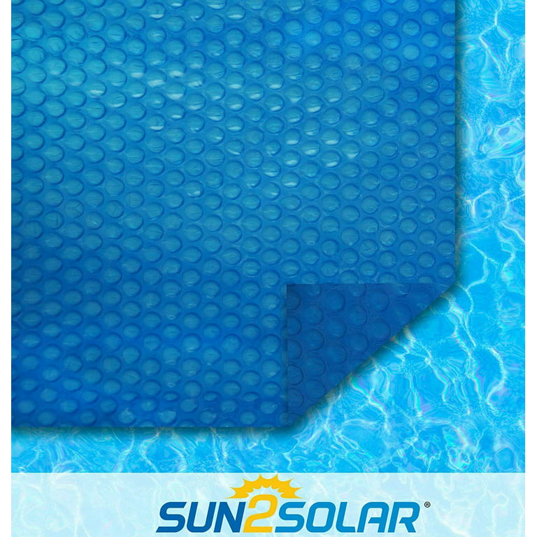 Sun2Solar Blue 20-Foot-by-40-Foot Rectangle Solar Cover Heating Blanket | 1200 Series with 6-Pack of Grommets Bundle | for