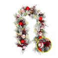 thumbnail image 1 of Guirnalda de Navidad Decorativa Navideña 180cm Nevada con Luces LED 3 Tipo de Rama Diferente PE & PVC & Pine Decoración con berries y esferas rojas Christmas Garland estructura de ratán Artego, 1 of 6