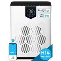 Open Box JOWSET Smart HEPA 14 Air Purifiers for Home Large Room up to 2215 Sq Ft, APP Smart Control, CADR 400m³/h, 2 Washable Filters, PM 2.5 Display, Remove Allergies Dust Pet Hair, 22dB