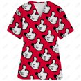 thumbnail image 3 of Ropa de enfermería navideña con estampado de dibujos animados de Minnie y Mickey Mouse, camisetas de mujer, uniforme de trabajo de manga corta para mascotas, camisa de disfraz, 3 of 5