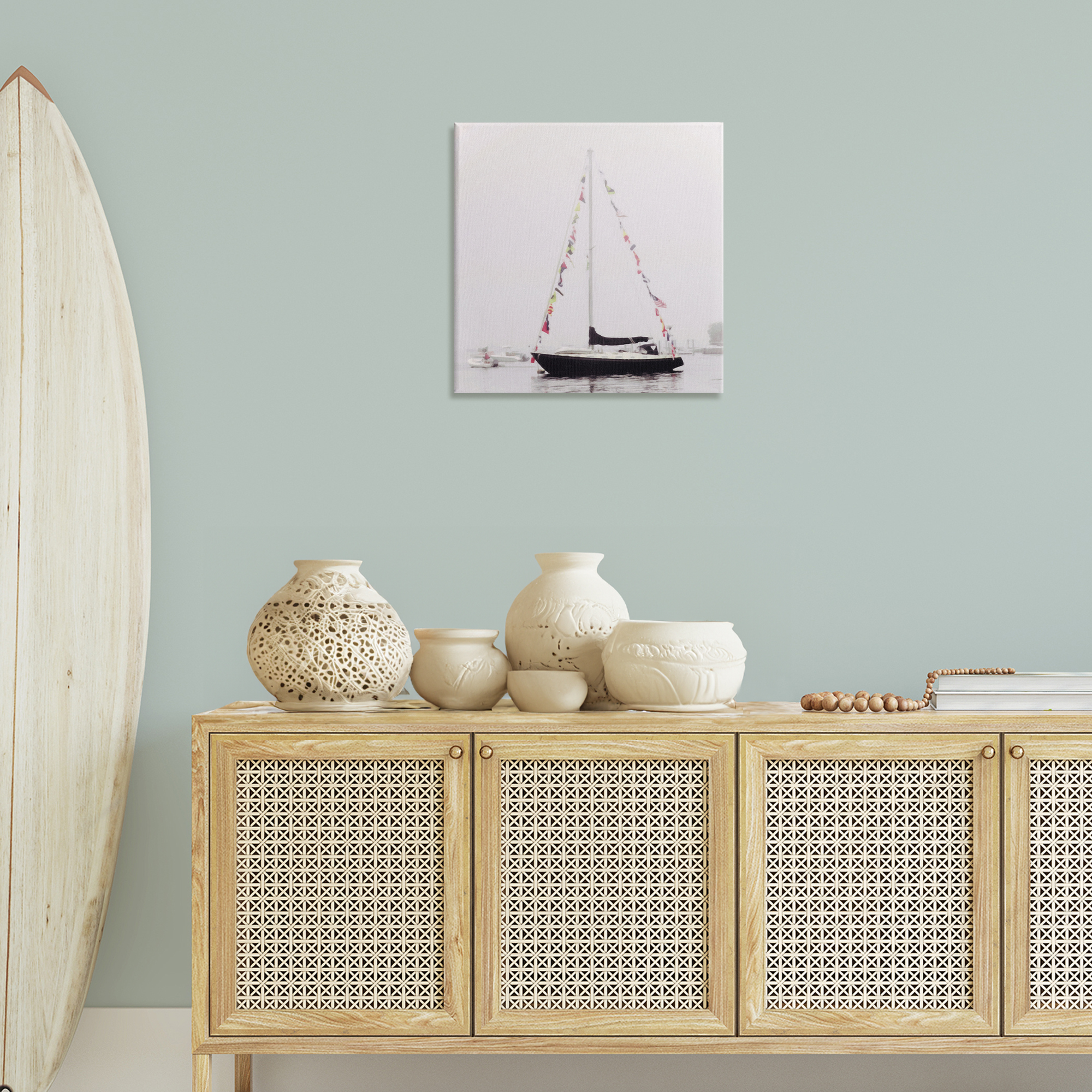 Stupell Industries Sail Flags in Harbor Nautical & Beach Photography Wrapped Canvas Art Print Wall Art, 24 x 24