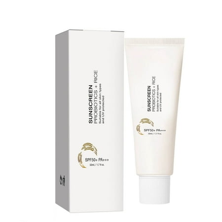 

HJHSFKKKD Soothing Sunscreen Rice 50+ Rice Sunscreen Non Greasy Toning Moisturizer Without White Sunscreen Isolating Sweatproof 50ml