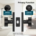 thumbnail image 5 of Door Knob, Privacy Brushed Door Knobs with Lock, Rectangle Modern Door Handles, Matte Black, 5 of 7